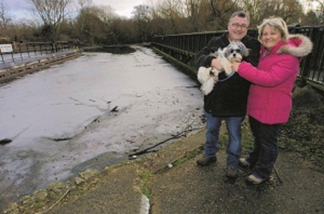 Man's ice plunge terror