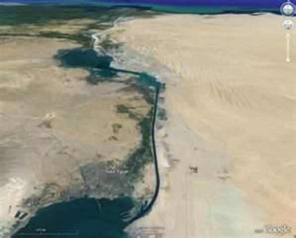 Suez Canal Links the Mediterranean and Red Sea