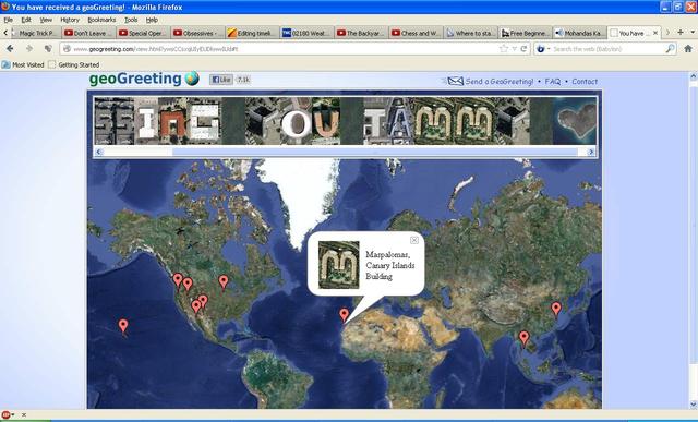 I sent you a unique E-card using buildings from all over earth :)