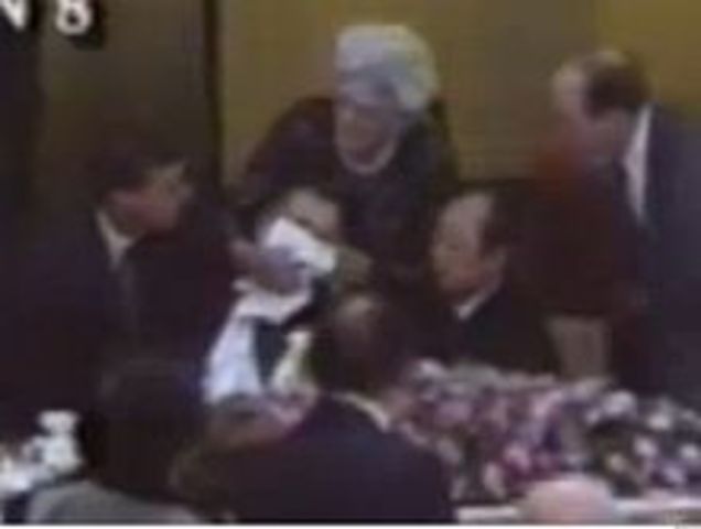 President Bush vomits on Japanese Prime Minister