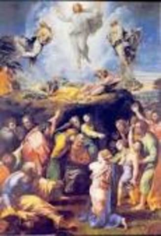 Rapheal paints the Transfiguration