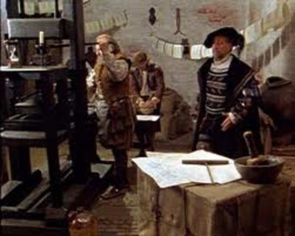 Gutenberg prints the first bible