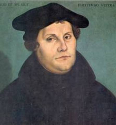 Martin Luther posts 95 Theses on the door of Castle Church
