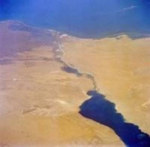 Suez Canal links the Mediterranean and Red Seas
