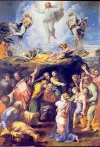 Rapheal paints the Transfiguration