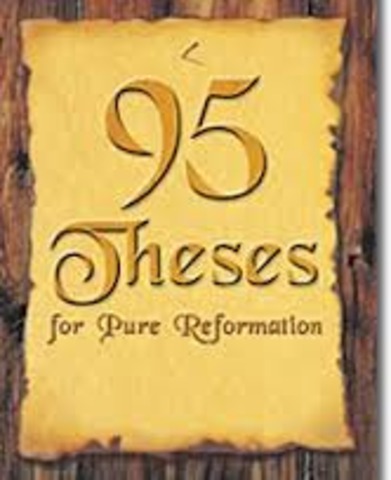 Martin Luther posts 95 Theses on Castle Church door