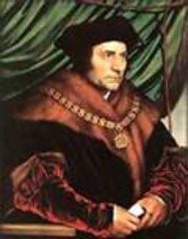 Thomas more writes "Utopia"