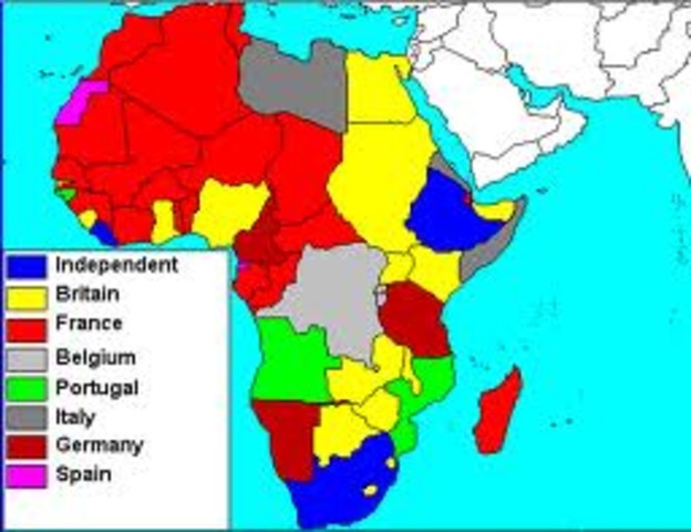 Most of Africa is under European control