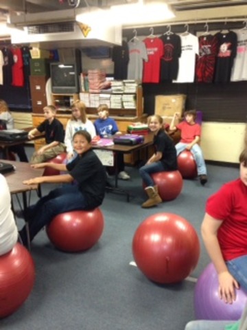 First Day Stability Balls were used as chairs in our Health Classes