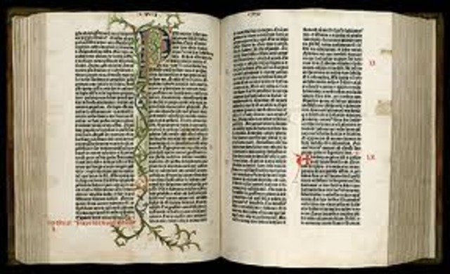 Gutenberg prints the first Bible