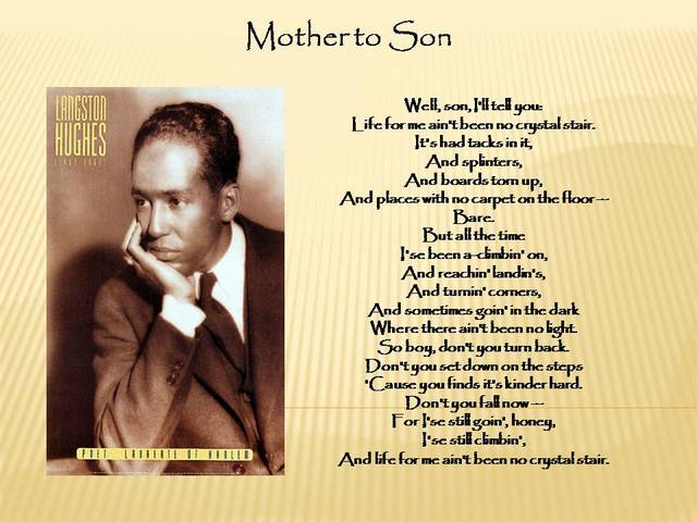 Langston Hughes: "Mother to Son"