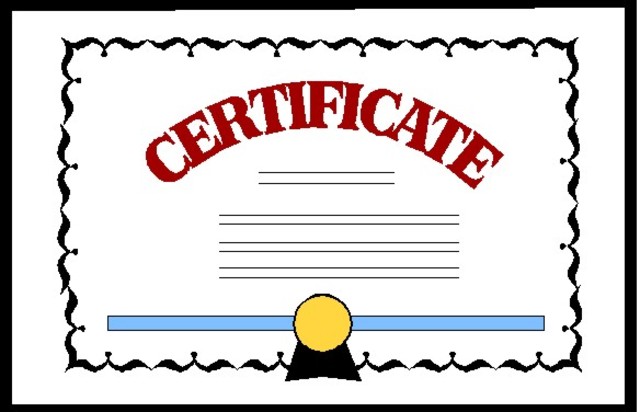 The first and best certificate!