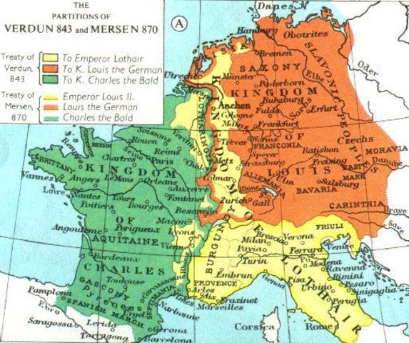 The Treaty of Verdun is created