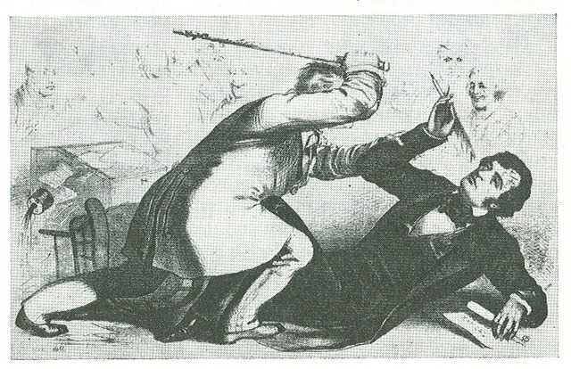 Preston Brooks (1819-1857) and Charles Sumner (1811-1874)