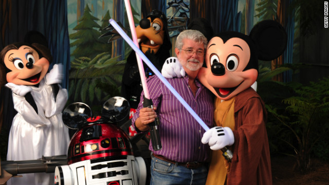 George lucas sighned over the rites of the star wars franchise to disney.