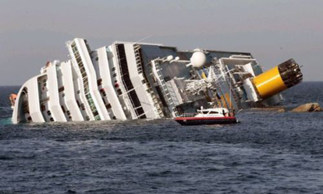 Italian cruise ship wrecks
