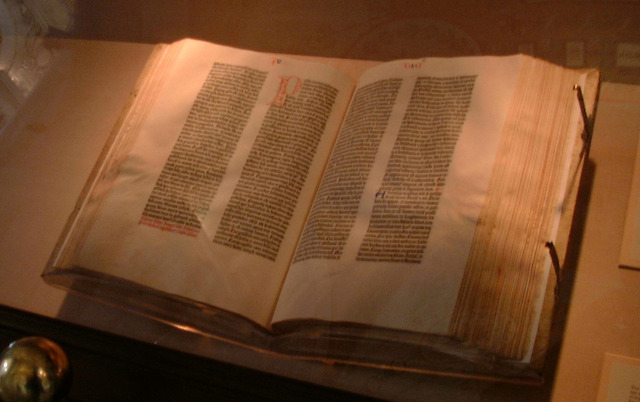 Gutenberg print's the first Bible
