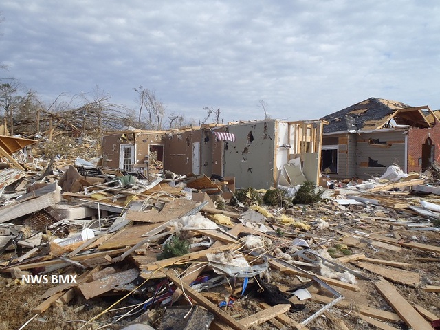 Tornado Damage in Center Point, Alabama