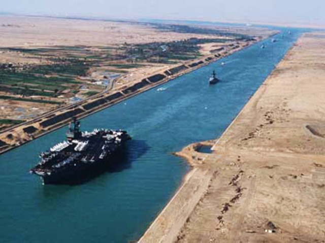 Suez Canal links the Mediterranean and Red Seas
