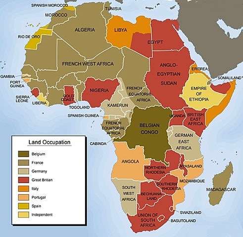 Most of Africa is under European control