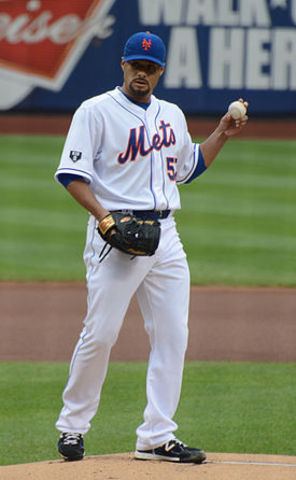 Johan Santana throws a no hitter