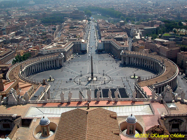 Travel by Car from hotel to Vatican City.  Arrive at 8:57AM.  Explore city and its environment for 3 hours