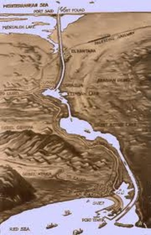 Suez Canal links the Mediterranean and Red Seas