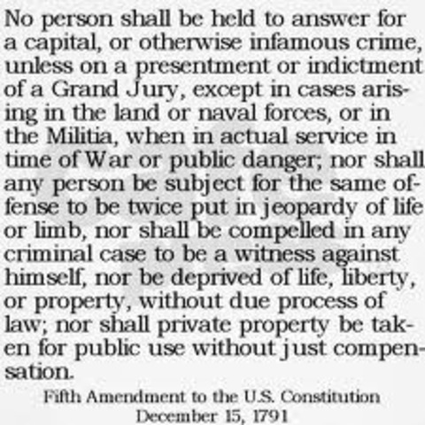 Amendment 5- Right of Accused Persons