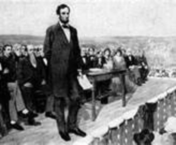 Lincoln delivers Gettysburg address