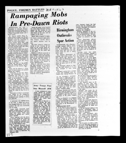 A. G. Gaston Motel and Home of Rev. A. D. King Bombed