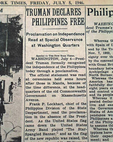 Phillipines gain independance