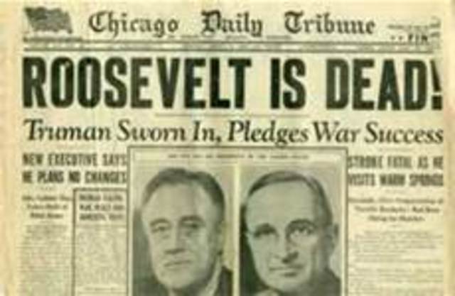 FDR dies Truman becomes president