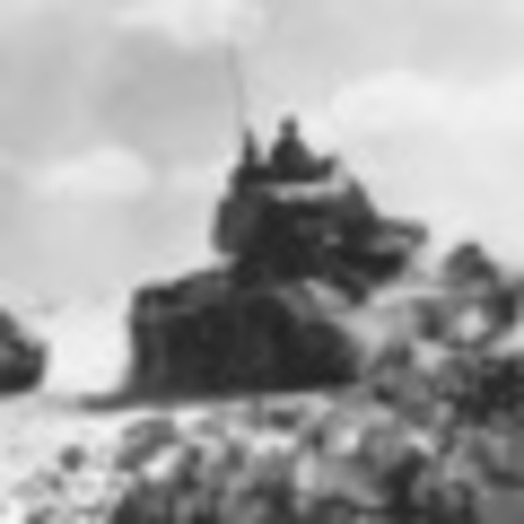 British and US forces defeat German and Italian armies in North Africa