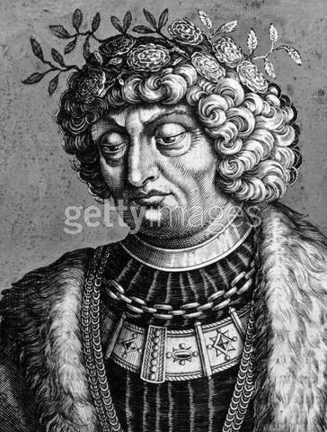 german king Otto defeats the Mogyars at Leachfeld