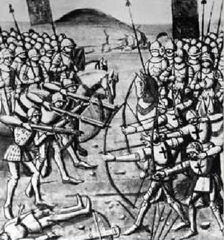 France and England fight the battle of Crecy