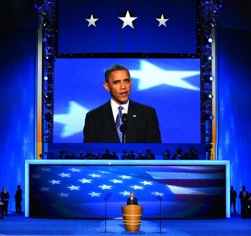 Barack Obama accepts the Democratic nomination for president