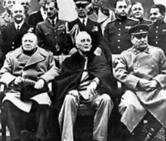 Bijeenkomst in Jalta van Churchill, Roosevelt en Stalin