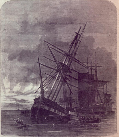 Commodore Dewey sinks Spanish fleet