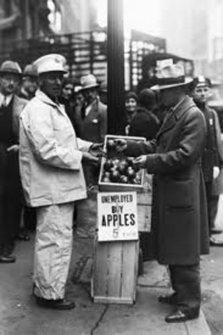 Unemployed people sold apples