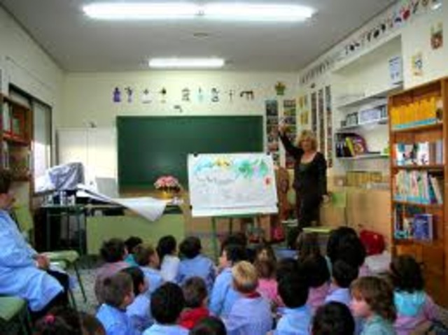 Primer día de clases en un colegio