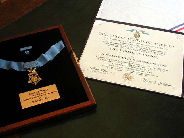 Theodore gets his medal of honor