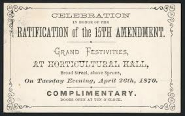 15th Amendment Ratified