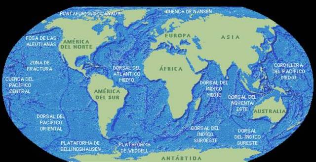 Mapa de fondos oceánicos