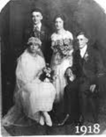 Jack marrys Jessie Paterson. (picture of a 1918 wedding)