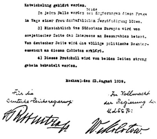 Tyskland bildar pakt med Sovjetunionen