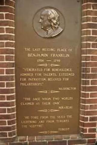 Benjamin Franklin dies