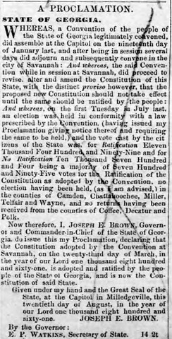 georgia ratified to the union