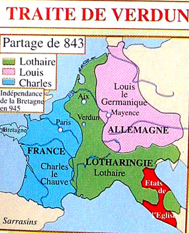 Louis' 3 sons signed the Treaty of Verdun