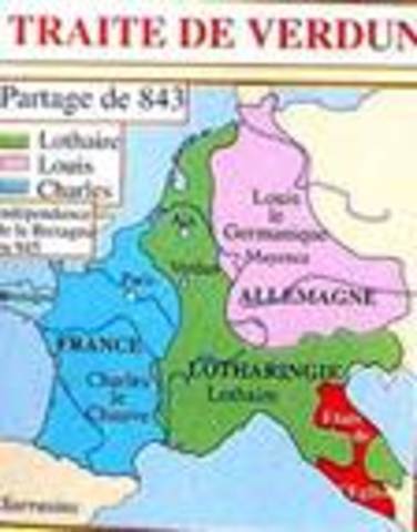 Louis's 3 sons signed the Treaty of Verdun