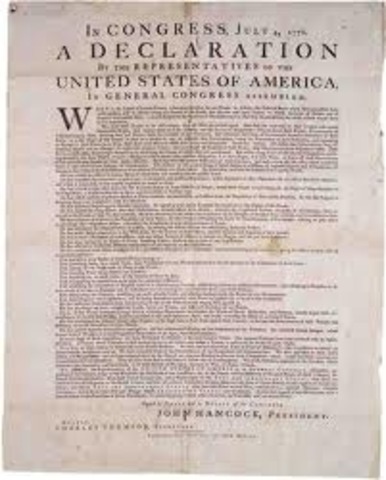 The Declaration of Independence is written.